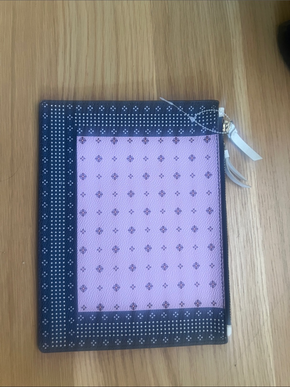 Banana Republic Lavender and Navy Patterned Wristlet Clutch